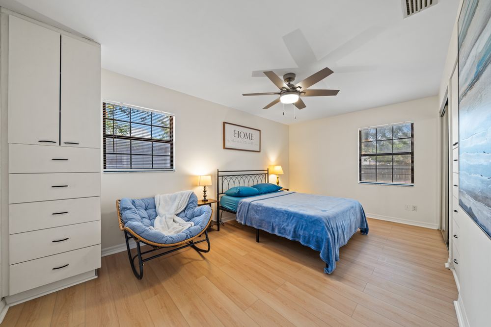 Furnished rental master bedroom